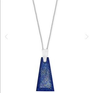Kendra Scott Collins Necklace in Silver and Lapis
